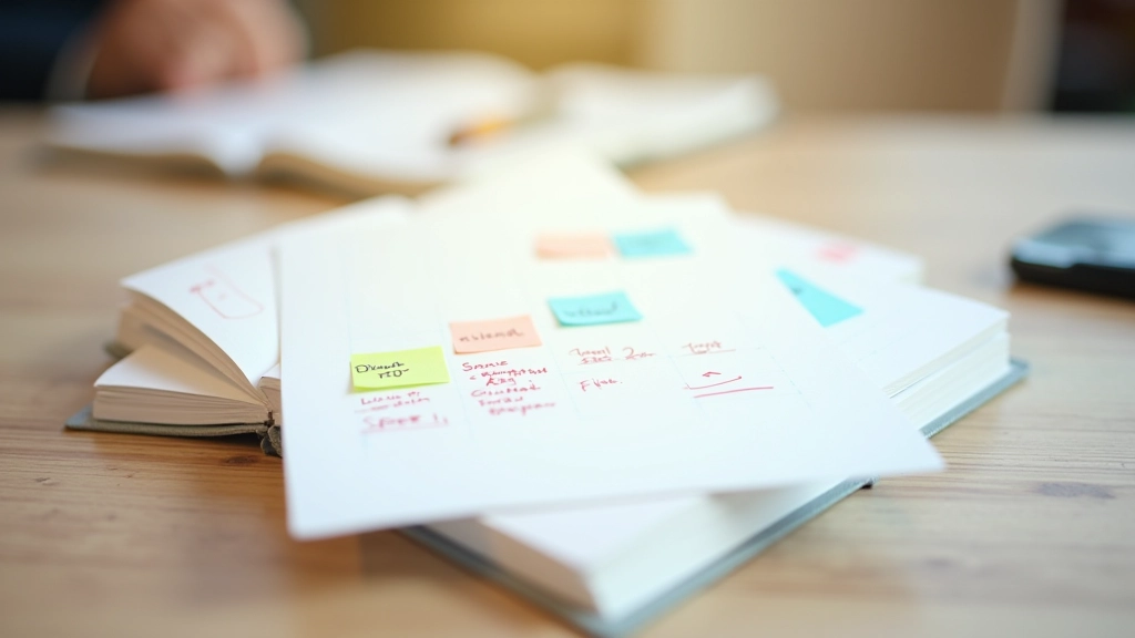 Nahaufnahme eines Budgetplaners mit farblichen Markierungen und handschriftlichen Notizen